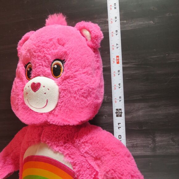 Build A Bear BAB Care Bears Cheer Hot Pink Plush Rainbow Stuffed Animal 17" - Picture 11 of 16